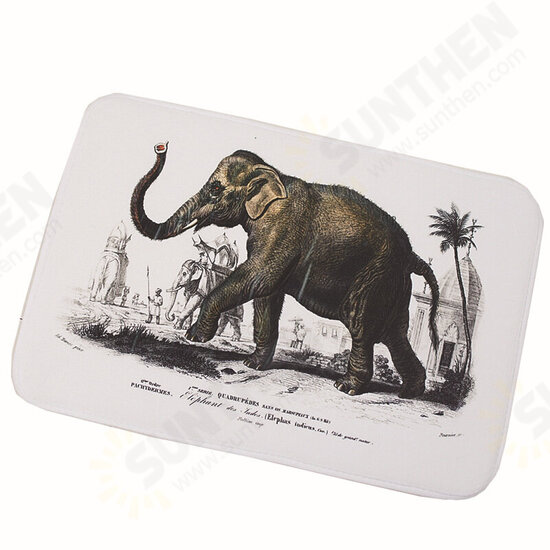 40x60CM Non-Slip Bath Mats Washroom Carpet LOVE Rose Elephant Dog Printed Floor Carpet Pad Rugs