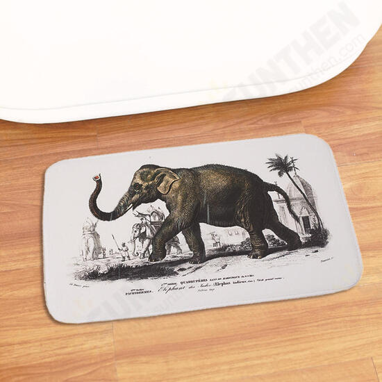 40x60CM Non-Slip Bath Mats Washroom Carpet LOVE Rose Elephant Dog Printed Floor Carpet Pad Rugs