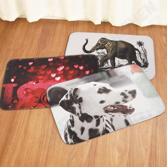 40x60CM Non-Slip Bath Mats Washroom Carpet LOVE Rose Elephant Dog Printed Floor Carpet Pad Rugs