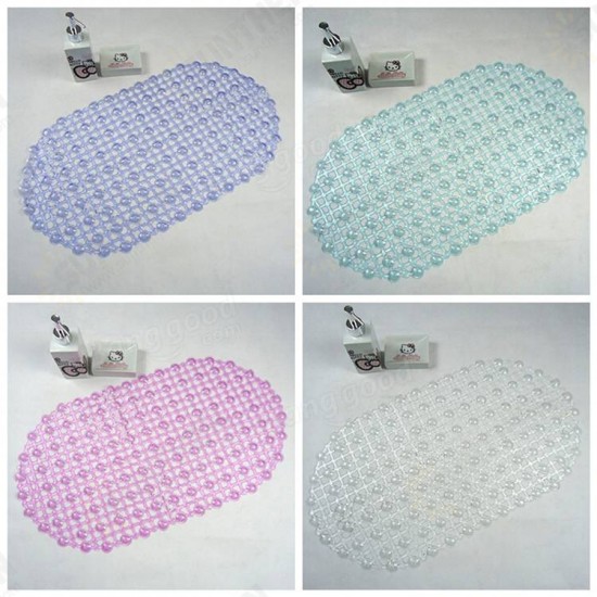 45x37cm PVC Anti Slip Floor Mat Bathroom Transparent Carpet With Strong Suction Cup