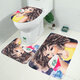 4Pcs Bathroom Shower Curtain Set Waterproof Toilet Lid Mat for Home