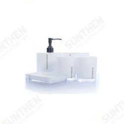 5Pcs Bathroom Accessories Set Cup Toothbrush Holder Soap Dish Dispenser Bottle Washroom Accessories