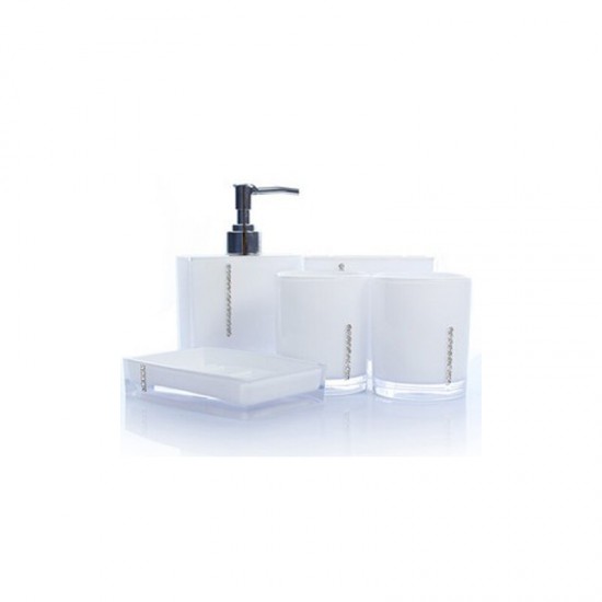 5Pcs Bathroom Accessories Set Cup Toothbrush Holder Soap Dish Dispenser Bottle Washroom Accessories