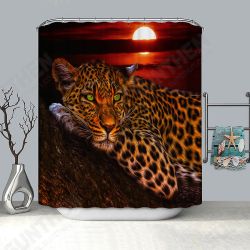 70inch x 70inch African Leopard Shower Curtain Wildlife Animal Sunset Cheetah Polyester Shower Curtains Waterproof Home Decor Red Black 70inch x 70inch African Leopard Shower Curtain Wildlife Animal Sunset Cheetah Polyester Shower Curtains Waterproof Home Decor Red Black