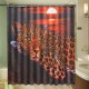 70inch x 70inch African Leopard Shower Curtain Wildlife Animal Sunset Cheetah Polyester Shower Curtains Waterproof Home Decor Red Black