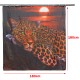 70inch x 70inch African Leopard Shower Curtain Wildlife Animal Sunset Cheetah Polyester Shower Curtains Waterproof Home Decor Red Black