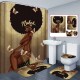 Afro Africa Girl Queen Princess Bath Curtains with Rugs Toilet Seat Cover Set Shower Curtain Afro Africa Girl Queen Princess Bath Curtains with Rugs Toilet Seat Cover