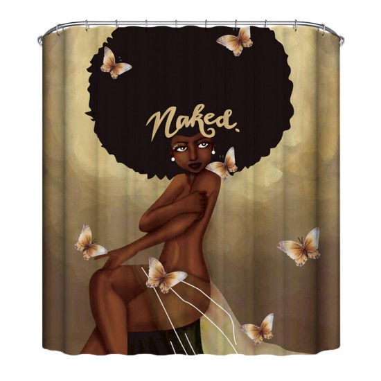 Afro Africa Girl Queen Princess Bath Curtains with Rugs Toilet Seat Cover Set Shower Curtain Afro Africa Girl Queen Princess Bath Curtains with Rugs Toilet Seat Cover