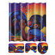 African Girl Bathroom Shower Curtain Pedestal Rug Lid Toilet Cover Bath Mat Set Decor