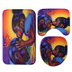 African Girl Bathroom Shower Curtain Pedestal Rug Lid Toilet Cover Bath Mat Set Decor