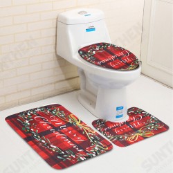 Bathroom Shower Curtain Pedestal Rug Lid Toilet Cover Christmas Bath Mat Decor Bathroom Shower Curtain Pedestal Rug Lid Toilet Cover Christmas Bath Mat Decor