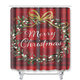 Bathroom Shower Curtain Pedestal Rug Lid Toilet Cover Christmas Bath Mat Decor