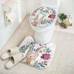 Carpet Absorbent Non-Slip Pedestal Rug Lid Bathroom Toilet Cover Bath Mat New Cut Cartoon Rabbit Carpet Absorbent Non-Slip Pedestal Rug Lid Bathroom Toilet Cover Bath Mat New Cut Cartoon Rabbit