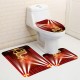 Christmas Elk Waterproof Shower Curtain Set Anti-slip Non-toxic Toilet Rug Mat Toilet Lid Cover Set