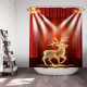 Christmas Elk Waterproof Shower Curtain Set Anti-slip Non-toxic Toilet Rug Mat Toilet Lid Cover Set