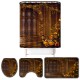 Christmas Shower Curtain Waterproof Polyester Fabric Bath Curtain Non-toxic Odorless Bath Mat Set