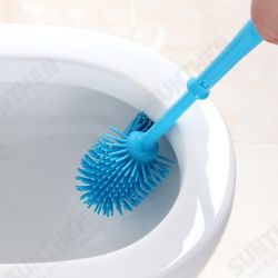 Cylinder Handle Toilet Brush & Base Plastic Cleaning Brush Long Double-sided Portable Bathroom Acces Cylinder Handle Toilet Brush & Base Plastic Cleaning Brush Long Double-sided Portable Bathroom Acces