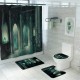 Dark Castle Printed Waterproof Shower Curtain Anti-slip Toilet Mat Carpet Set