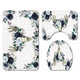 Elk Flower Printing Shower Curtain Floor Mat Four-Piece Combination Bathroom Mat Set