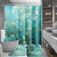 Flower Waterproof Shower Curtain Waterproof Polyester Fabric Bathroom Curtains for 12 Hooks