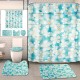 Freehand Small Flower Shower Curtain Set Wear-resistant Toilet Seat Cushion Toilet Lid Cover Bath Mat Set
