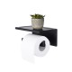 Toilet Paper Holder with Shelf Wall-Mounted Toilet Paper Holder Set No-Drill Adhesive