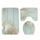 BX 3 Pcs Creative Wood Pattern Non Slip Carpet Bathroom Bath Mat Toilet Cover Lid Toilet Mat