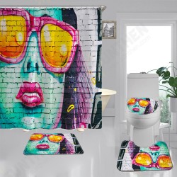 Modern Girl Shower Curtain Set Swing Bath Curtains Bathroom Curtains Bathtub Mat for Bathroom Decoration Modern Girl Shower Curtain Set Swing Bath Curtains Bathroom Curtains Bathtub Mat for Bathroom Decoration