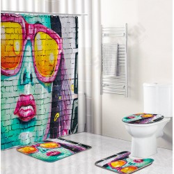 Modern Girl Shower Curtain Set Swing Bath Curtains Bathroom Curtains Bathtub Mat for Bathroom Decoration Modern Girl Shower Curtain Set Swing Bath Curtains Bathroom Curtains Bathtub Mat for Bathroom Decoration