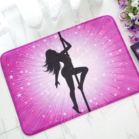 Modern Printing Club Style Women Bathroom Rug Polyester Carpet Toilet Cover Bath Mat