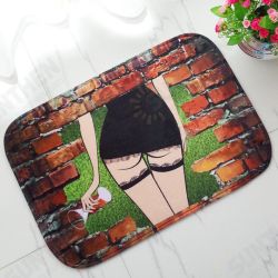 Modern Printing Club Style Women Bathroom Rug Polyester Carpet Toilet Cover Bath Mat Modern Printing Club Style Women Bathroom Rug Polyester Carpet Toilet Cover Bath Mat