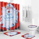 Santa Claus Christmas Shower Curtain Waterproof Polyester Fabric Bath Curtain Set