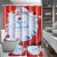 Santa Claus Christmas Shower Curtain Waterproof Polyester Fabric Bath Curtain Set