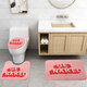 Shower Curtain Set Bathroom Non-Slip Toilet Mat Cover Rug Pink