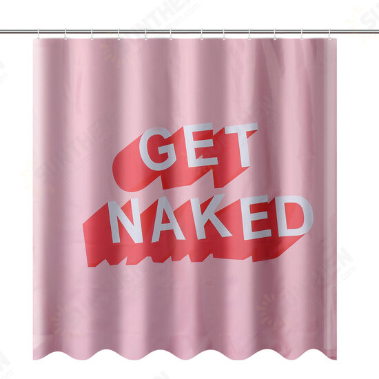 Shower Curtain Set Bathroom Non-Slip Toilet Mat Cover Rug Pink