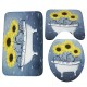 Sunflower Shower Curtain Non-Slip with Hooks Waterproof Fabric Bathroom Set