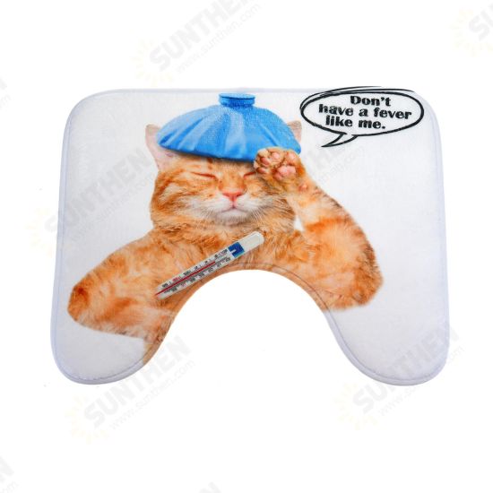 Toilet Seat Covers Bathroom Non-Slip Thermometer Fat Cat Pedestal Rugs Lid Toilet Covers Bath Mats