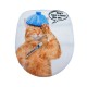 Toilet Seat Covers Bathroom Non-Slip Thermometer Fat Cat Pedestal Rugs Lid Toilet Covers Bath Mats