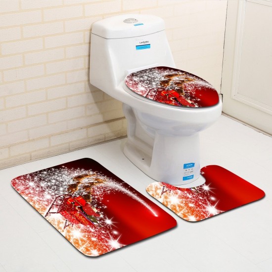 Washable Bathroom Toilet Seat Covers Bathroom Carpet Anti Slip Bathroom Mat Set Bath Floor Mats