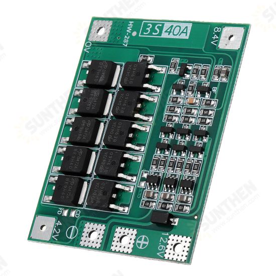 3S 11.1V 12.6V 40A 18650 Li-ion Lithium Battery BMS Protection Board