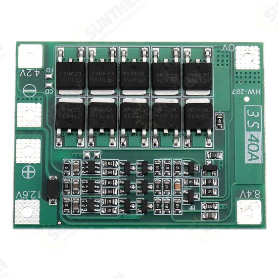 3S 11.1V 12.6V 40A 18650 Li-ion Lithium Battery BMS Protection Board