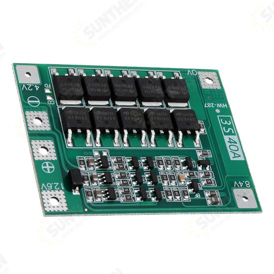 3S 11.1V 12.6V 40A 18650 Li-ion Lithium Battery BMS Protection Board