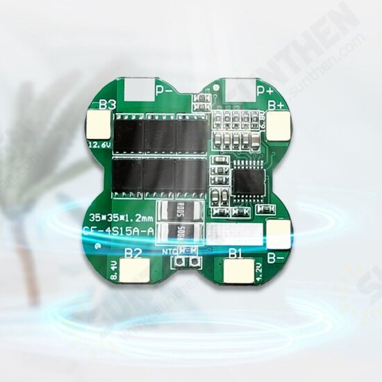 4S 4 Series 14.8V 12A Same-port Lithium Battery Protection Board with Temperature Control