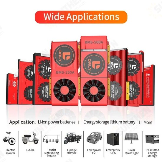 BMS 14S 48V 150A 200A 250A Bluetooth 485 to USB Device CAN NTC UART Software Li-on Battery Protection Board BMS with Fan