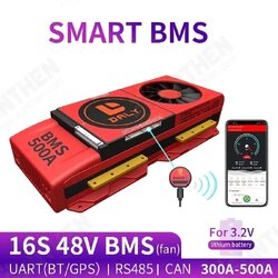 BMS 16S 48V 300A 400A 500A Smart Circuit Board BMS with Bluetooth UART RS485 CAN for Lithium ion Battery Pack with Fan BMS 16S 48V 300A 400A 500A Smart Circuit Board BMS with Bluetooth UART RS485 CAN for Lithium ion Battery Pack with Fan
