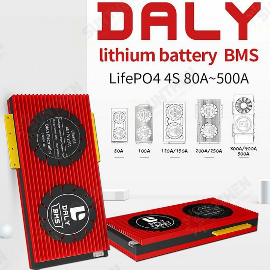 BMS 3.2V 4S 80A 120A 200A 300A 500A LiFepo4 18650 BMS PCM Battery with Balance for lili ion Lipo Battery Cell Pack Module