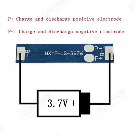 HX-1S-3876 1S 3.7V 4.5-9A 18650 Lithium Battery Protection Board 4.2V Polymer Battery Protection Board