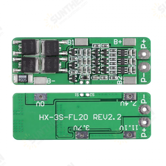 HX-3S-FL20 3S 12V 12.6V 15A Li-ion Li Battery 18650 Charger Protection Board with Overcharge and Overdischarge Protection