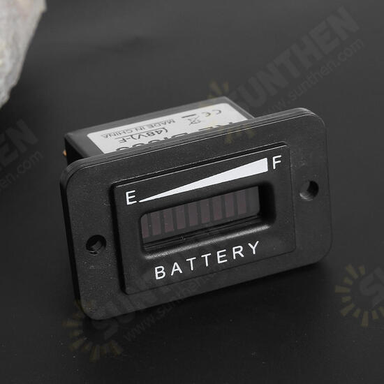 10 Segment LED 36V Battery Indicator Battery Tester Meter Gauge Coulombmeter for Golf Cart Yacht RV Motorcycle Forklift Etc