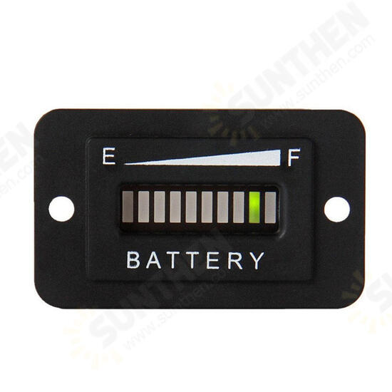 10 Segment LED 36V Battery Indicator Battery Tester Meter Gauge Coulombmeter for Golf Cart Yacht RV Motorcycle Forklift Etc